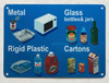 HPD NYC RECYCLING SIGN METAL GLASS PLASTIC CARTONS SIGN