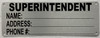 JANITOR NAME/ADDRESS HPD SAFETY SIGN