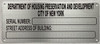 HPD SERIAL NUMBER SAFETY SIGN