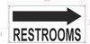 FD RESTROOM RIGHT ARROW SIGN