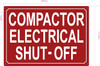 NYC COMPACTOR ELECTRICAL SHUT OFF SIGN