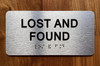 LOST AND FOUND SAFETY SIGN WITH RAISED LETTERS