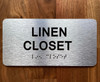 LINEN CLOSET SAFETY SIGN WITH RAISED LETTERS