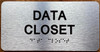 DATA CLOSET SIGN WITH RAISED LETTERS