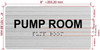 FD PUMP ROOM SIGN WITH RAISED LETTERS