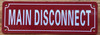 MAIN DISCONNECT SAFETY SIGN