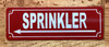 SPRINKLER LEFT ARROW COMPLIANCE SIGN