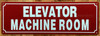 ELEVATOR MACHINE ROOM COMPLIANCE SIGN