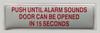 NYC PUSH UNTIL ALARM SOUNDS DOOR CAN BE OPENED IN 15 SECONDS STICKER/DECAL
