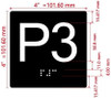 NYC ELEVATOR FLOOR NUMBER THE LEXINGTON AVE LINE (P3-PARKING LEVEL 3)) SIGN