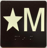 ELEVATOR FLOOR NUMBER THE LEXINGTON AVE LINE (STAR M- STAR MEZANINE) SAFETY SIGN
