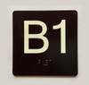 ELEVATOR FLOOR NUMBER THE LEXINGTON AVE LINE (B1- BASEMENT 1) COMPLIANCE SIGN