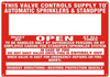 This Valve Control Supply to Automatic Sprinkler and Standpipe Sign -