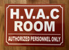 NYC HVAC ROOM SIGN