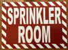 SPRINKLER ROOM COMPLIANCE SIGN -ZEBRA LINE