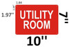 SIGN Utility Room  (red Reflective,Aluminum, ) SIGN Utility Room  (red Reflective,Aluminum, )