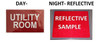 FIRE DEPT SIGNAGE Utility Room  ( Reflective,Aluminum, ) FIRE DEPT SIGNAGE Utility Room  ( Reflective,Aluminum, )