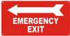 EMERGENCY EXIT WITH ARROW LEFT SIGN -