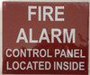 FIRE Alarm Control Panel Located Inside -  Fire Department Sign FIRE Alarm Control Panel Located Inside -  Fire Department Sign
