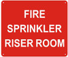 FIRE Sprinkler Riser Room - RED -  Sign FIRE Sprinkler Riser Room - RED -  Sign