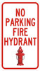 NO PARKING FIRE HYDRANT SIGN