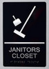 Janitors Closet -Tactile s- Hpd Sign