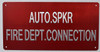 Automatic Sprinkler FIRE Department Connection Sign