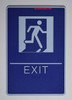EXIT  with Tactile Graphic -Braille  with Raised Tactile Graphics and Letters  Sign