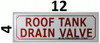 ROOF Tank Drain Valve   Fire Department Sign