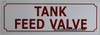 The Tank Feed Valve   Signage