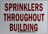 Sprinkler Throughout Building , Engineer Grade Reflective Aluminum   Compliance Sign Sprinkler Throughout Building , Engineer Grade Reflective Aluminum   Compliance Sign