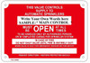rain - Must Be Open At All Times, In Case Of Fire Do Not Shut Valve Until Fire Is Entirely Out, , 10" x 7"  Sign