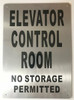 SIGN ELEVATOR CONTROL ROOM  (Brush AluminiumRust FreeALUMINIUM)