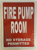 FIRE PUMP ROOM  Sign FIRE PUMP ROOM  Sign