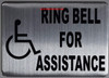 ADA Ring Bell for Assistance with Symbol Sign- ADA Ring Bell for Assistance with Symbol Sign-
