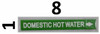 Pipe Marking-Domestic Hot Water with Arrow  Fire Department Sign Pipe Marking-Domestic Hot Water with Arrow  Fire Department Sign