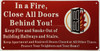 New York in A Fire, Close All Doors Behind You Sign, Meets NYC Admin Code 15-135