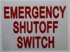 Emergency Shut-Off Switch Sticker
