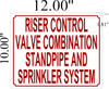 Riser Control Valve Combination Standpipe and Sprinkler System  Sign