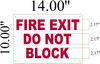 FIRE EXIT DO NOT BLOCK   Compliance Sign FIRE EXIT DO NOT BLOCK   Compliance Sign