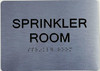 Sprinkler Room Braille with Raised Tactile Graphics and Letters Signage Sprinkler Room Braille with Raised Tactile Graphics and Letters Signage