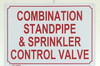 Combination Standpipe & Sprinkler Control Valve Sign Combination Standpipe & Sprinkler Control Valve Sign
