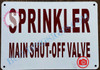 SPRINKLER MAIN SHUT-OFF VALVE Hpd Sign