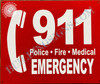 911 Emergency Sign 911 Emergency Sign