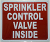 Sprinkler Control Valve Inside Sign