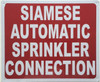 Siamese Automatic Sprinkler Connection   Fire Department Sign