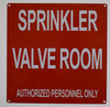 Sprinkler Valve Room Sign