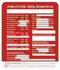 Sprinkler System General Information Label Decal Sticker Sign