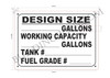 DeSize: GALLONS_Working Capacity Fire Deparment Sign