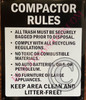 Compactor Rules Fire Deparment Sign Compactor Rules Fire Deparment Sign